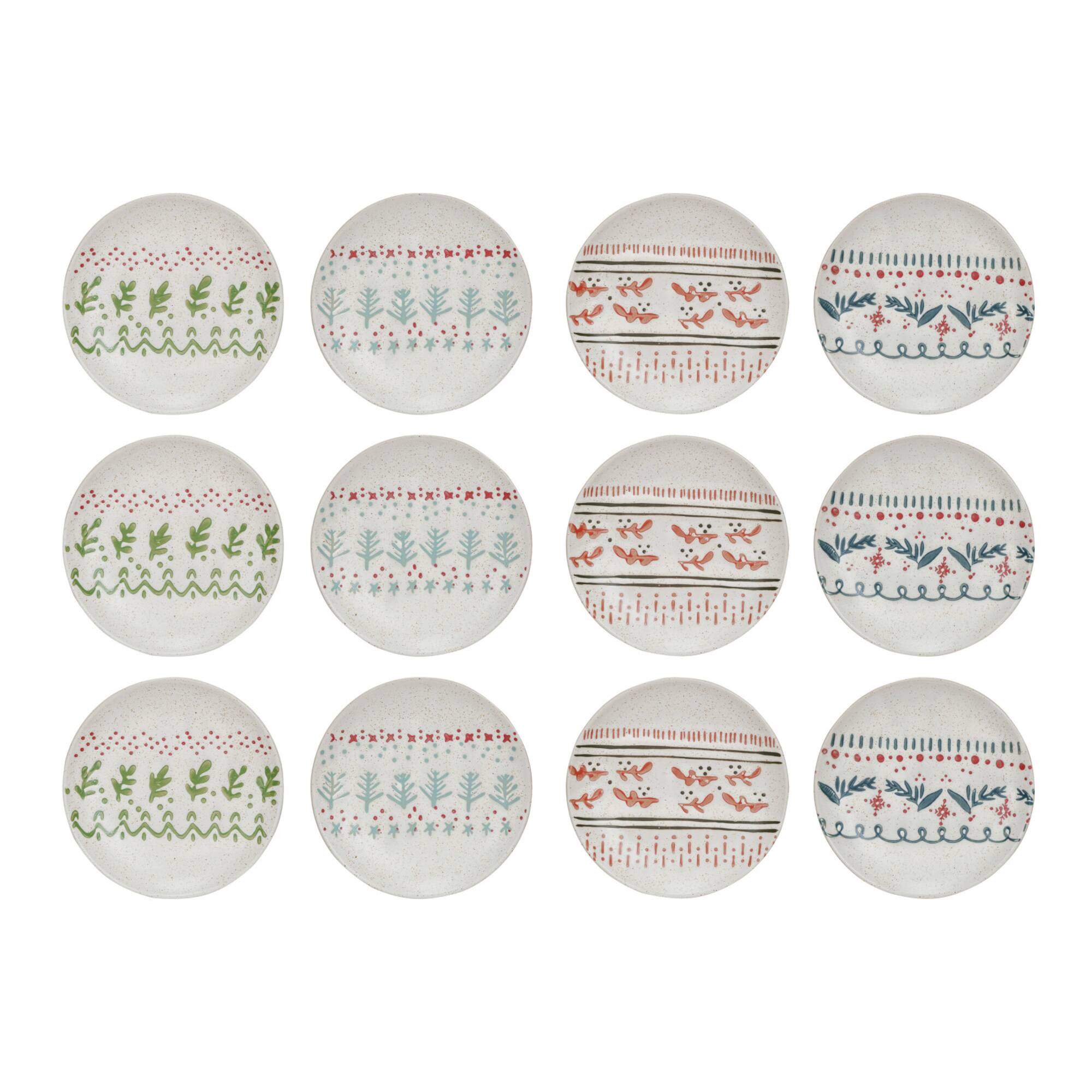 Hello Honey® 5" Multicolor Round Hand-Painted Stoneware Bowl Set